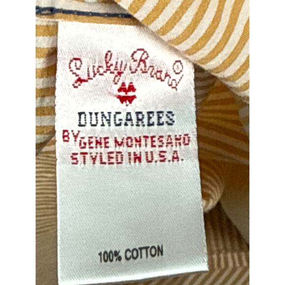 Lucky Brand Dungarees Button Front Shirt Size XL Gene Montesano Striped Cotton - Picture 3 of 7